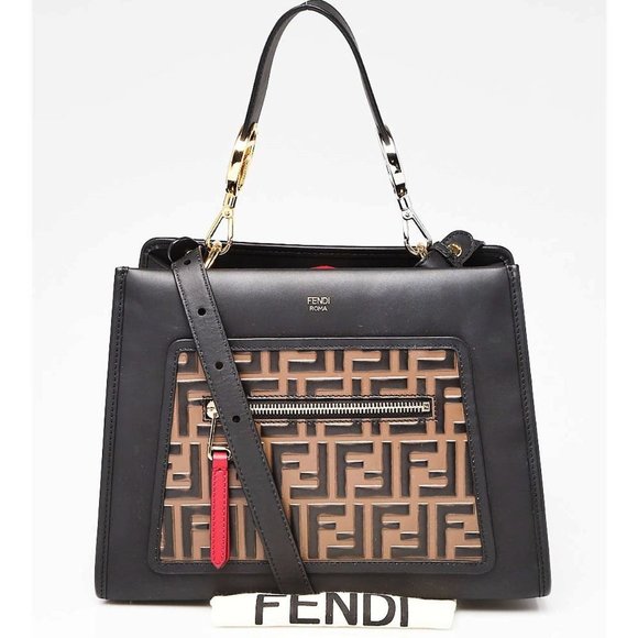 Fendi Handbags - FENDI Tricolor Nappa Leather Runaway Logo Shoulder Bag